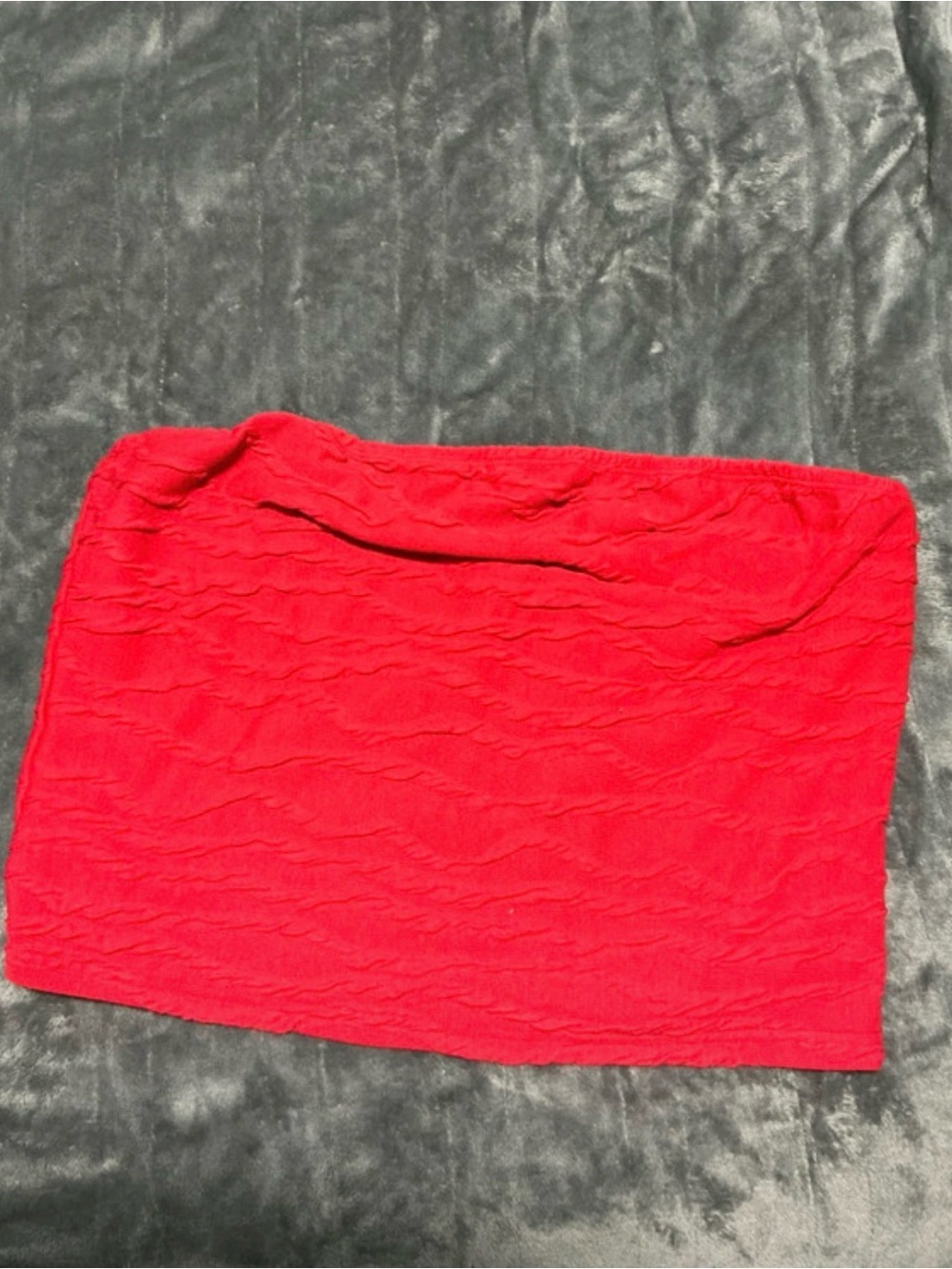 Red Textured tube top - Unbranded